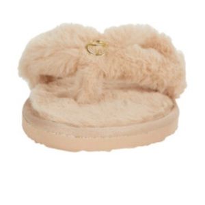 Tahari selen natural fuzzy sandals